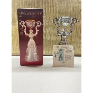Vintage F B Rogers The Marriage Cup Silverplate Wedding Pink Gem NEW IN BOX
